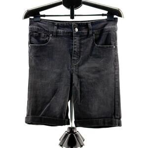 Refuge Black Denim Bermuda Shorts